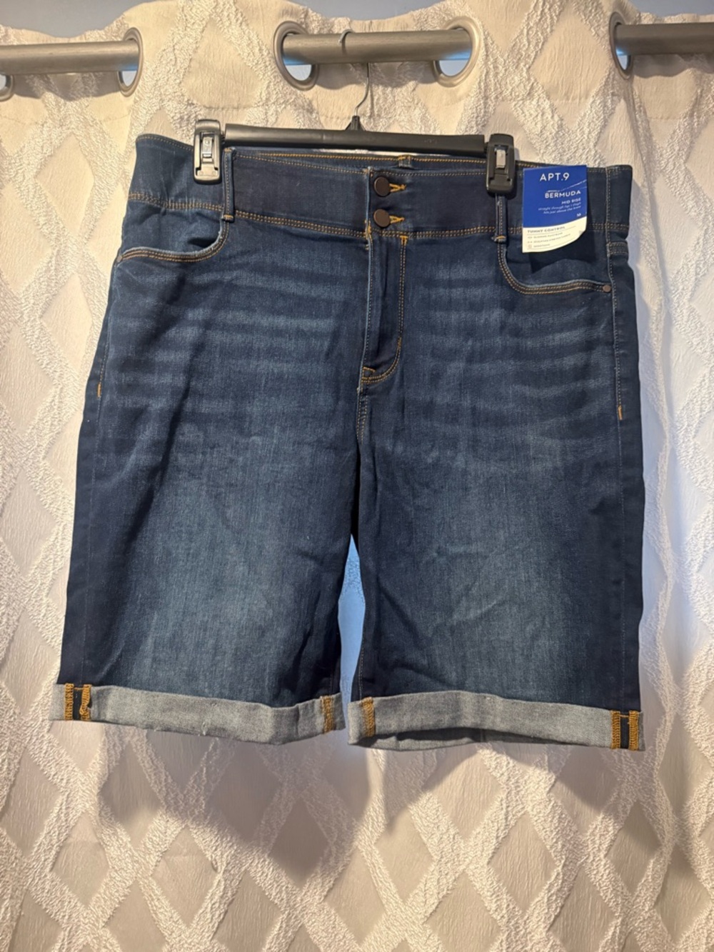 Apt. 9 Dark Blue Denim Bermuda Shorts